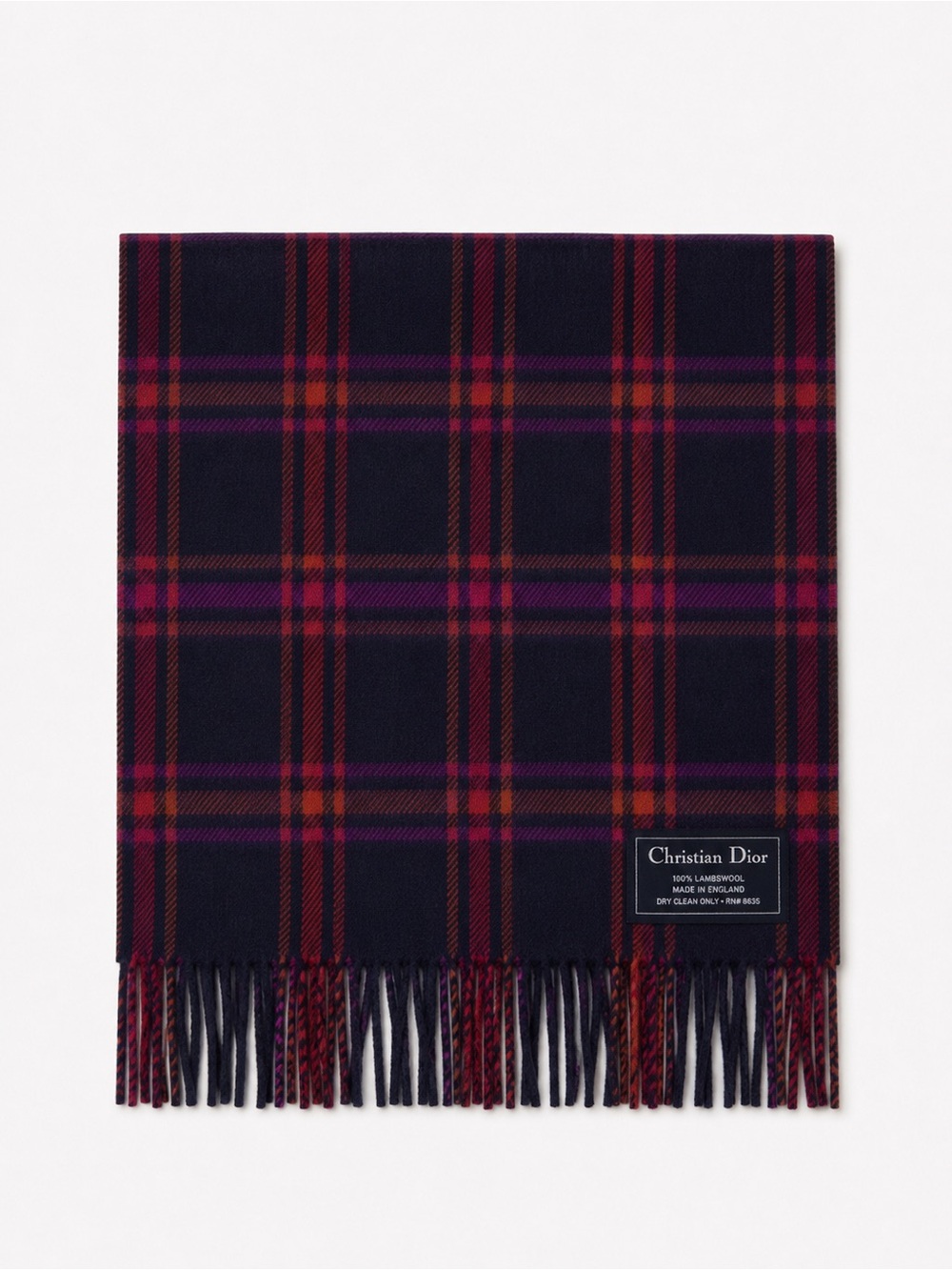 Dior lambswool plaid check scarf